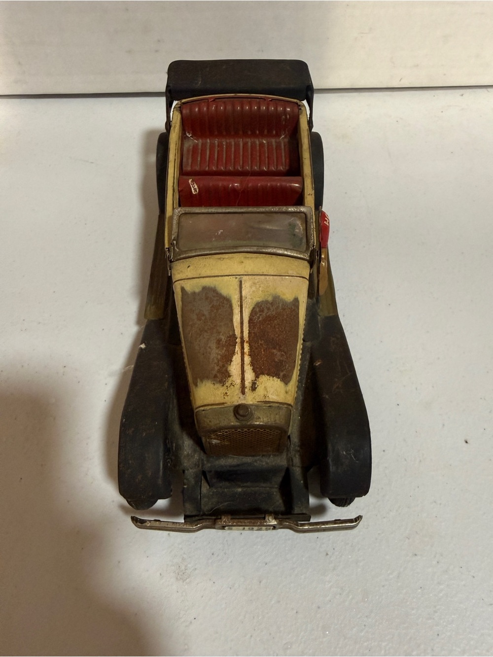 Die-Cast Vintage Style Kids Toy Car in Yellow, Black and Red